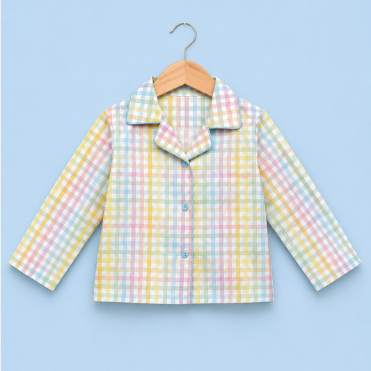 Blue Ghingham Unisex Co-ord Set