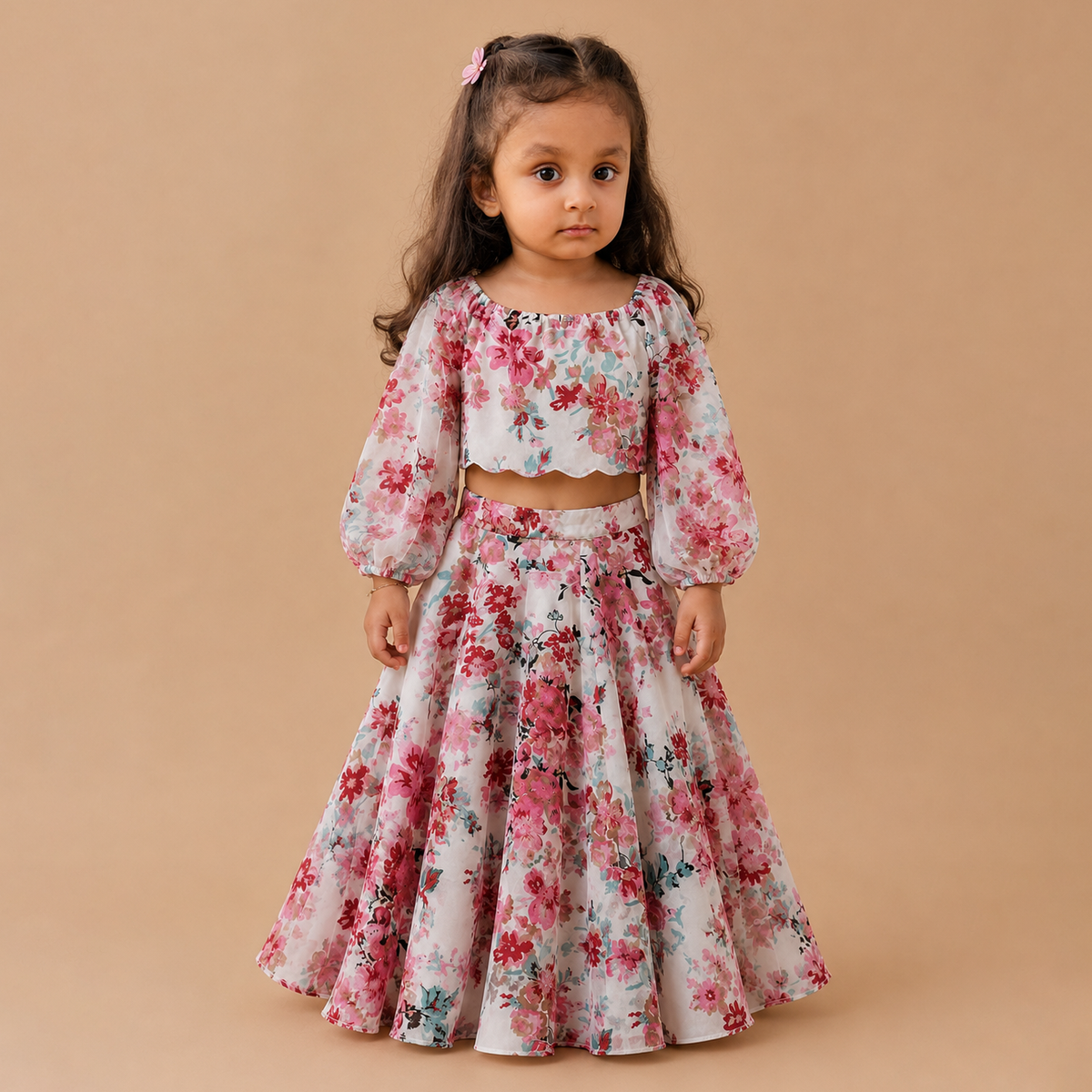 Floral Grace Top and Skirt Set