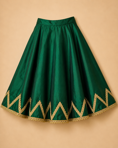 Emerald Green Crop Top & Skirt Set