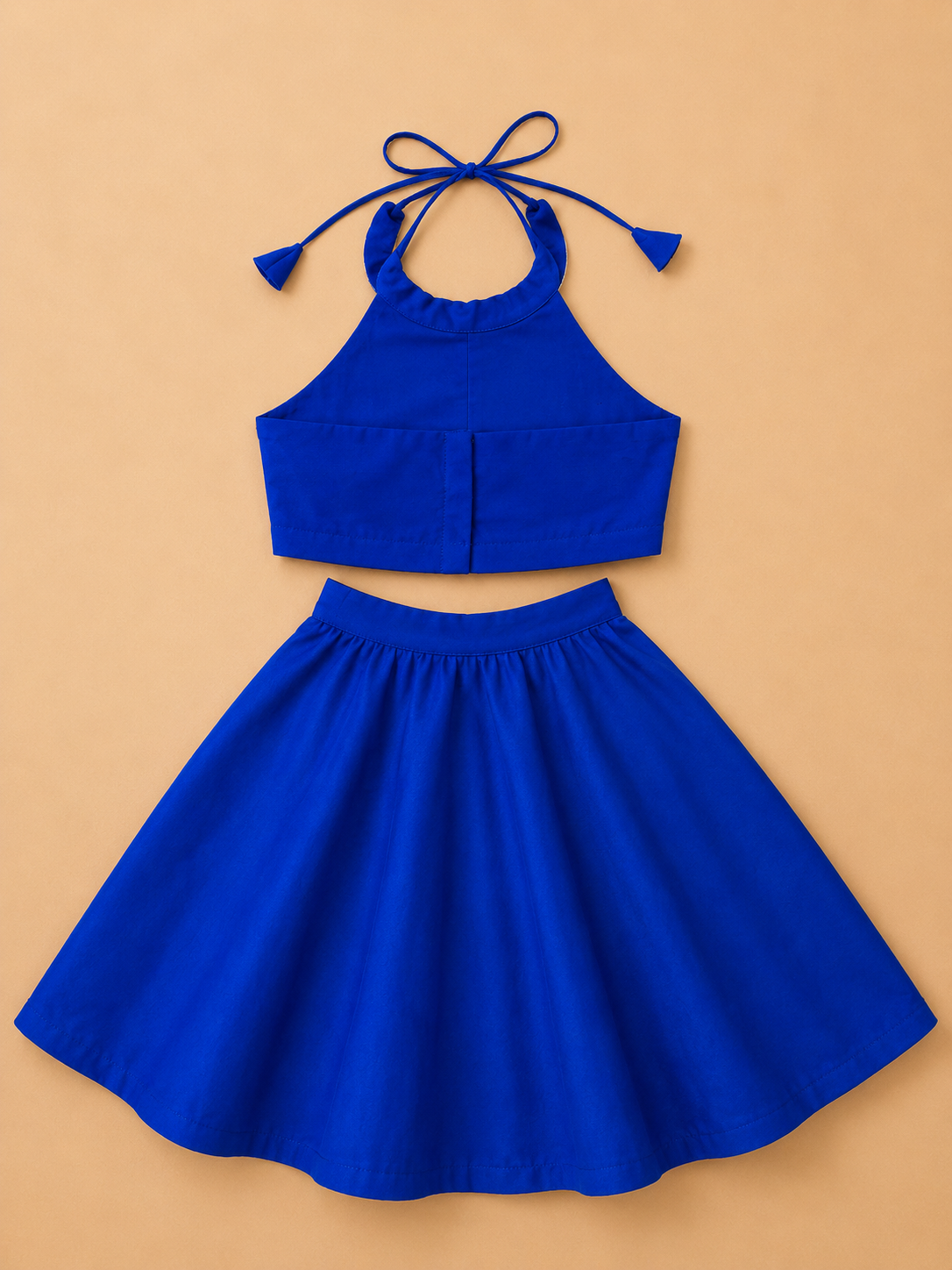 CELESTE BLUE CROP TOP & SKIRT SET