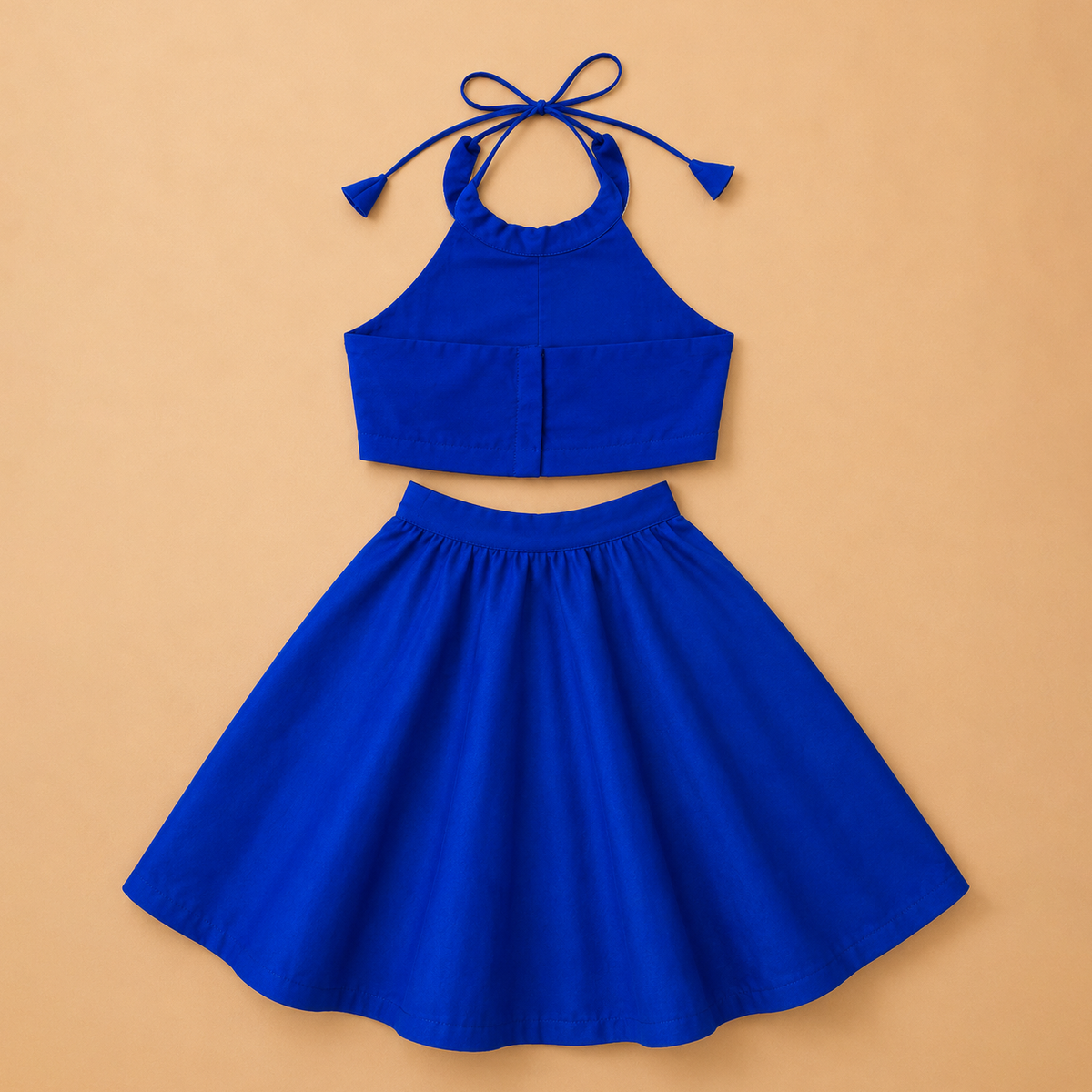 Celeste Blue Crop Top & Skirt Set