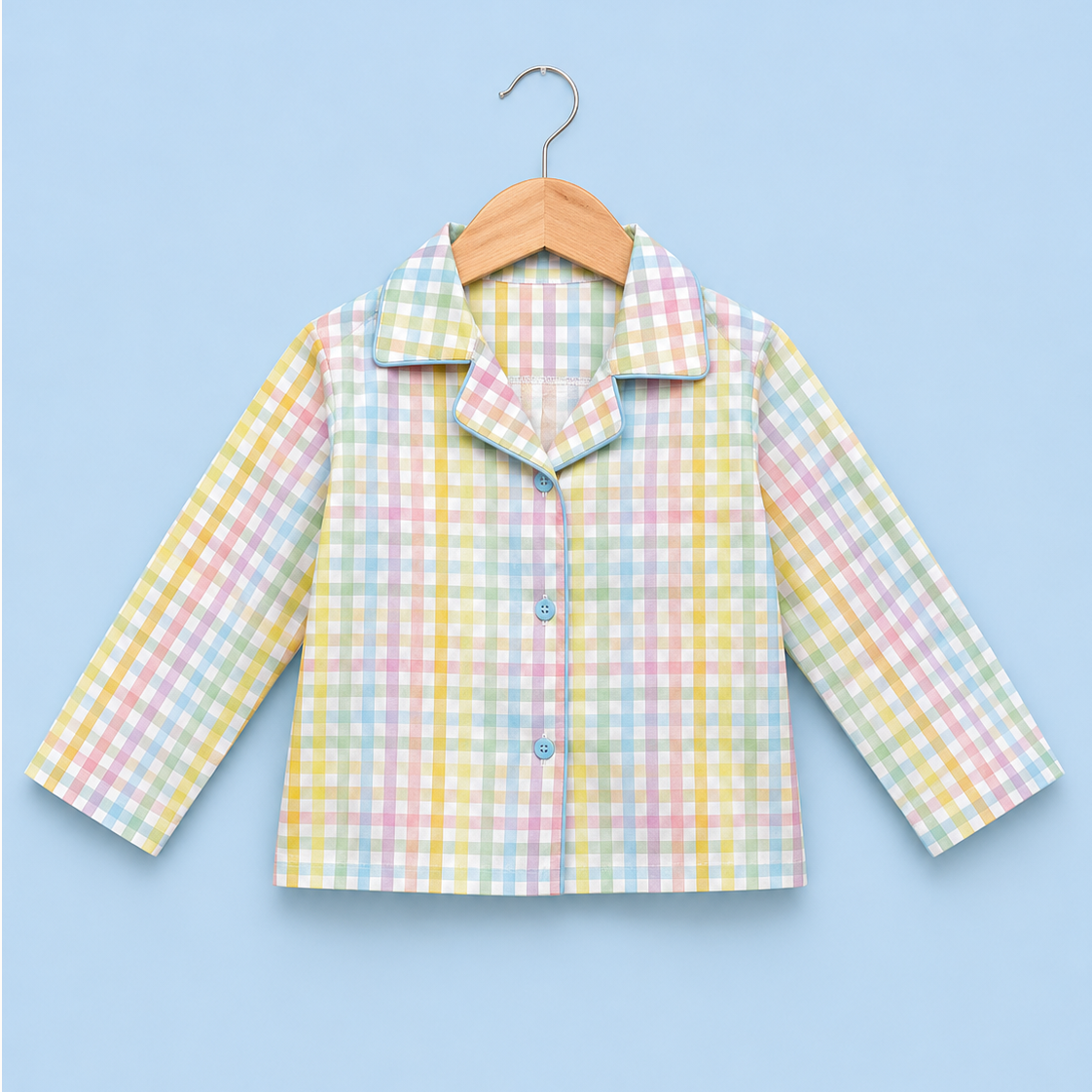 Blue Ghingham Unisex Co-ord Set