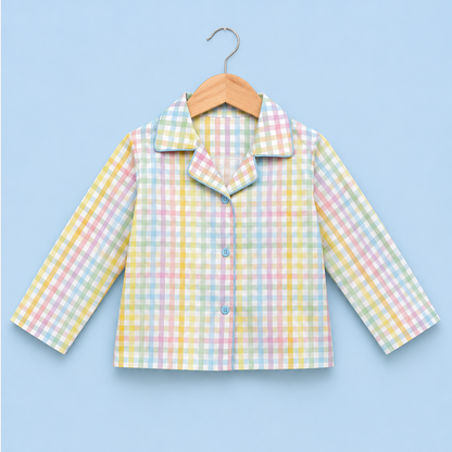 Blue Ghingham Unisex Co-ord Set