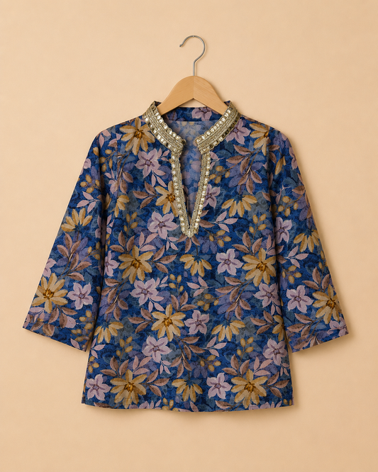 Indigo Bloom Kurta Set