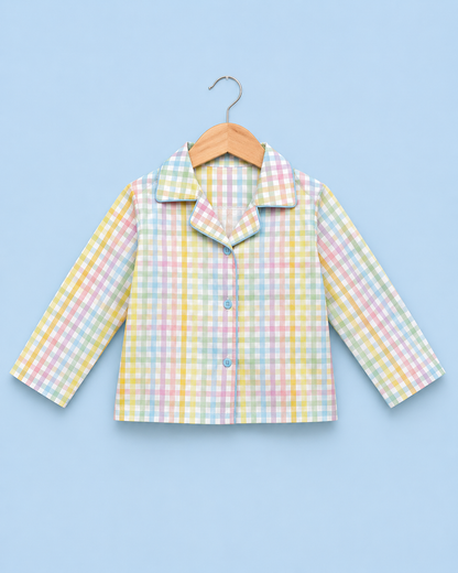 Blue Ghingham Unisex Co-ord Set