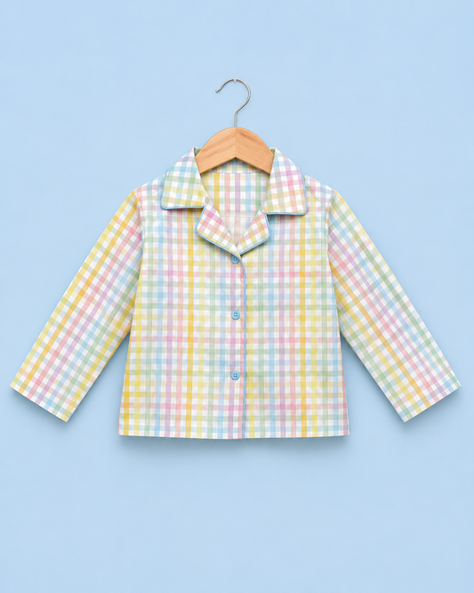 Blue Ghingham Unisex Co-ord Set