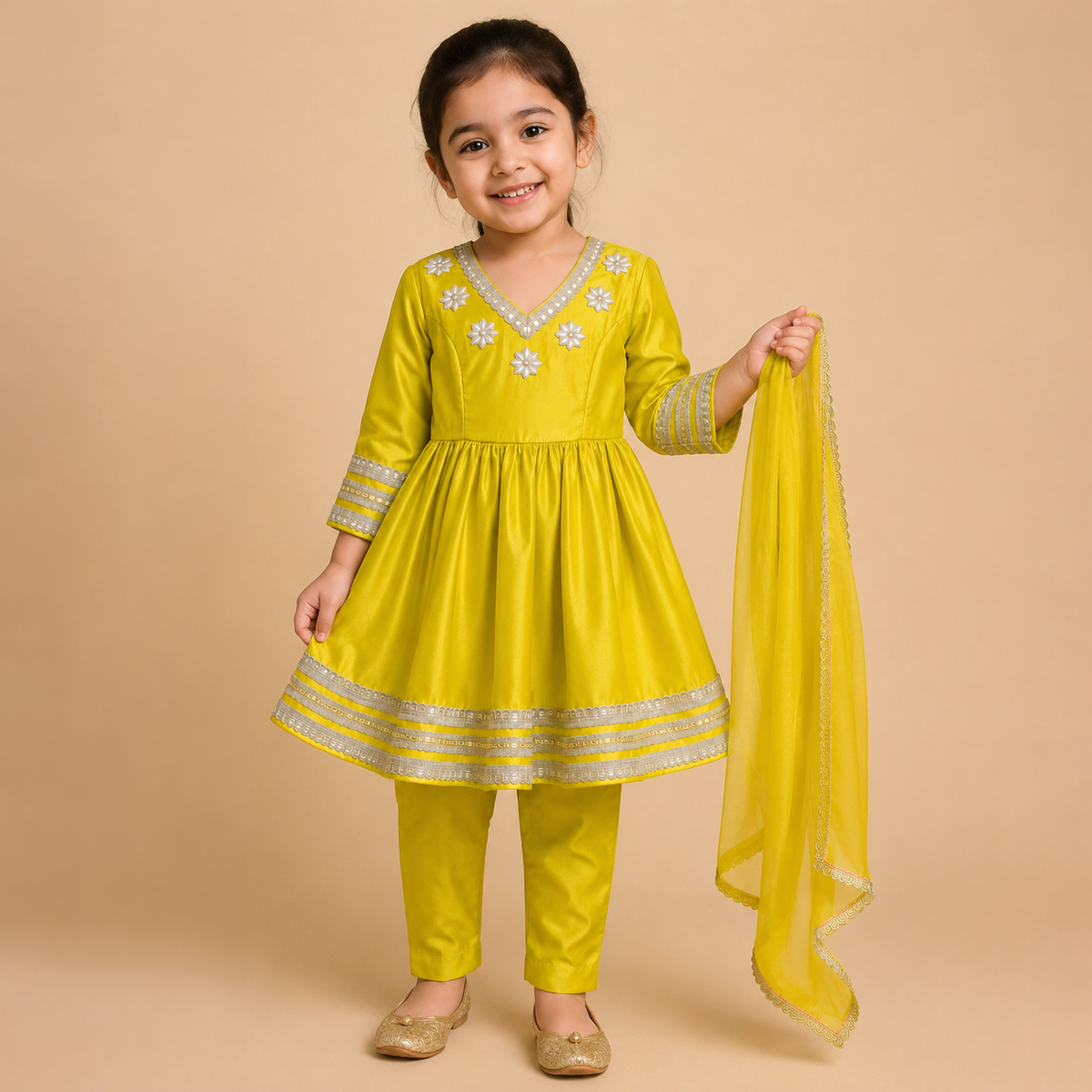 Sunehri Anarkali Set