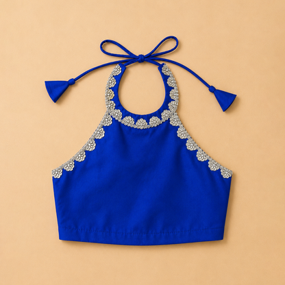 Celeste Blue Crop Top & Skirt Set