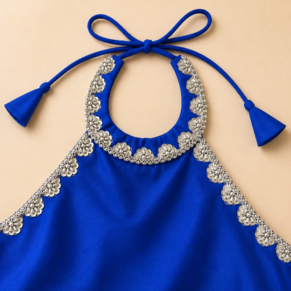 Celeste Blue Crop Top & Skirt Set
