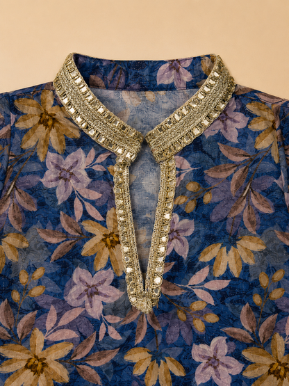 Indigo Bloom Kurta Set