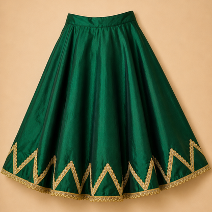 Emerald Green Crop Top & Skirt Set