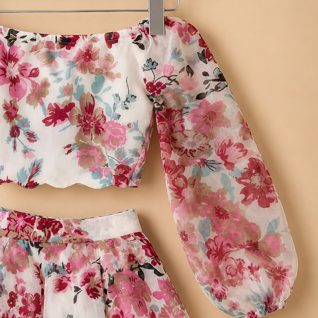 Floral Grace Top and Skirt Set