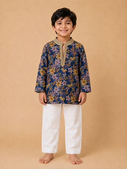 Indigo Bloom Kurta Set