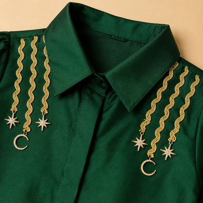 Emerald Green Crop Top & Skirt Set