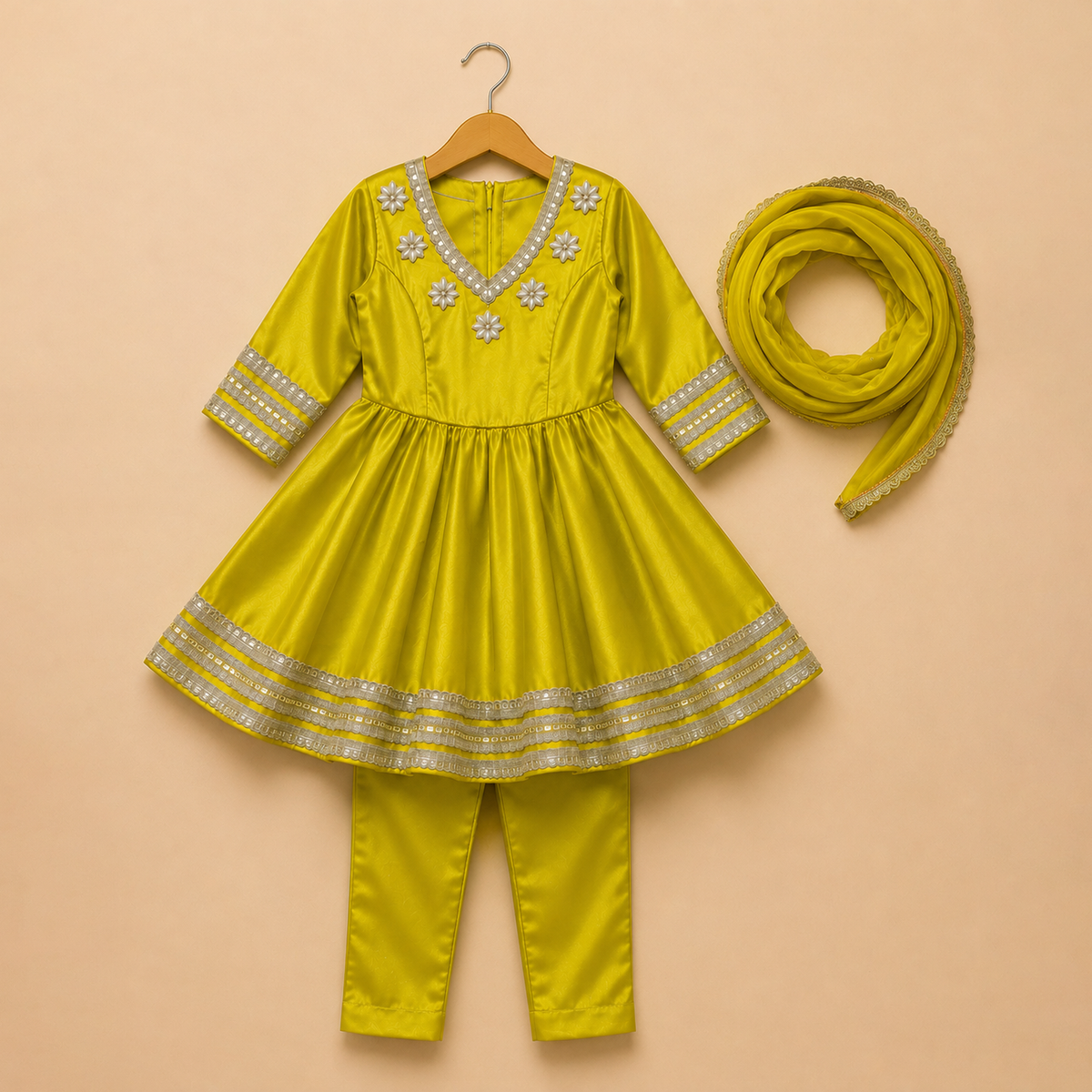 Sunehri Anarkali Set