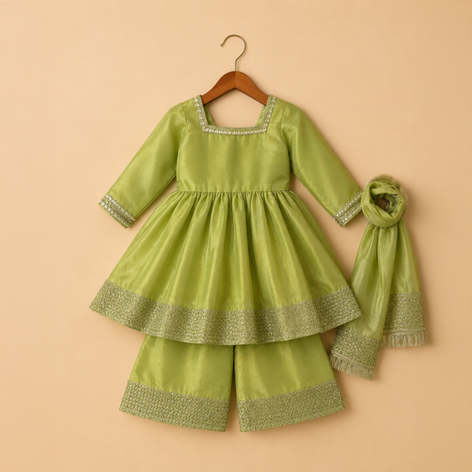 Pistachio Grace Anarkali Set