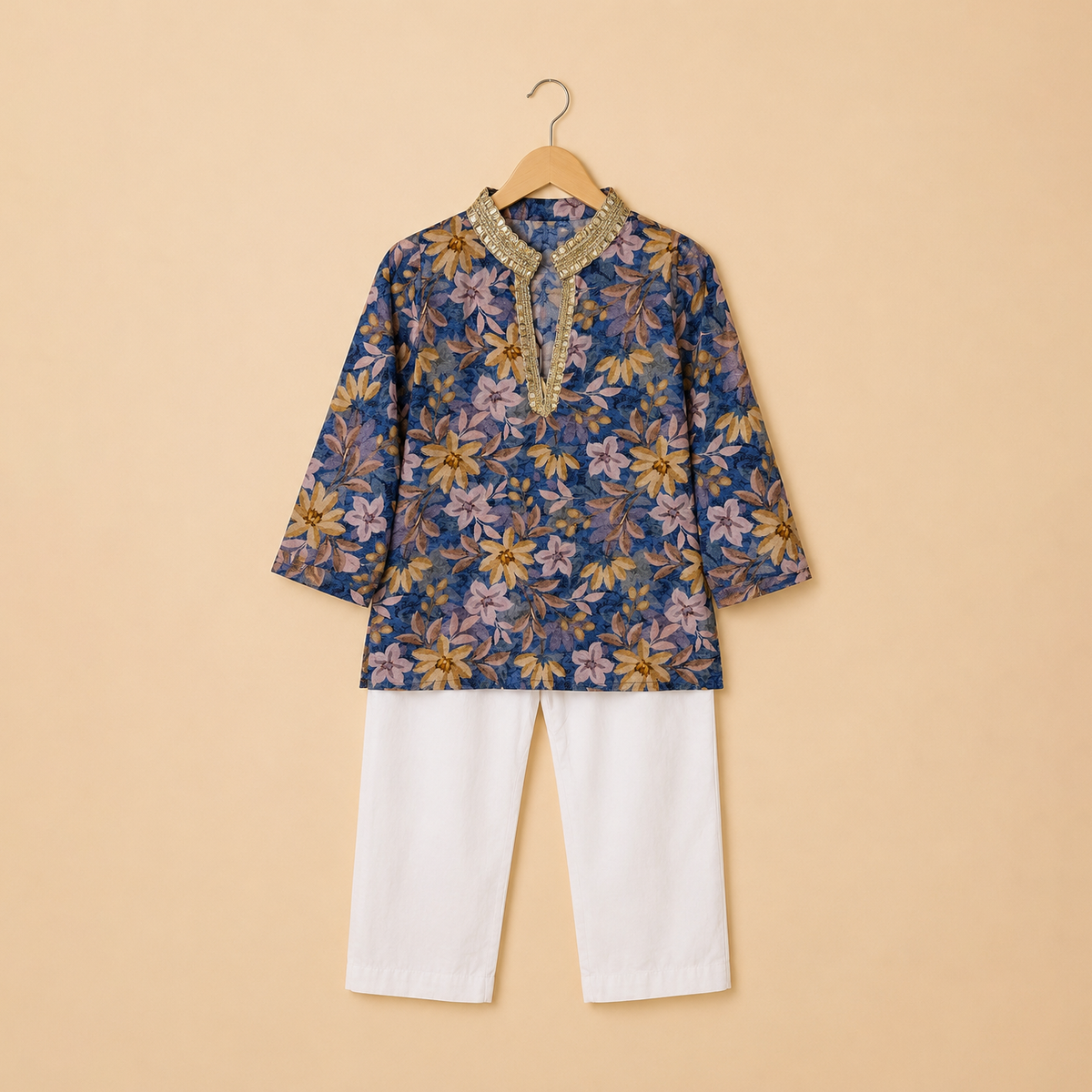 Indigo Bloom Kurta Set
