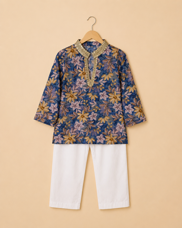 Indigo Bloom Kurta Set
