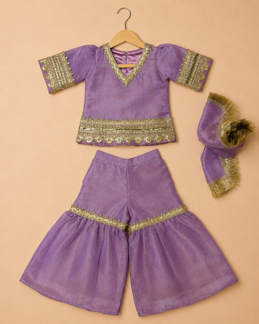 Lilac Noor Sharara Set