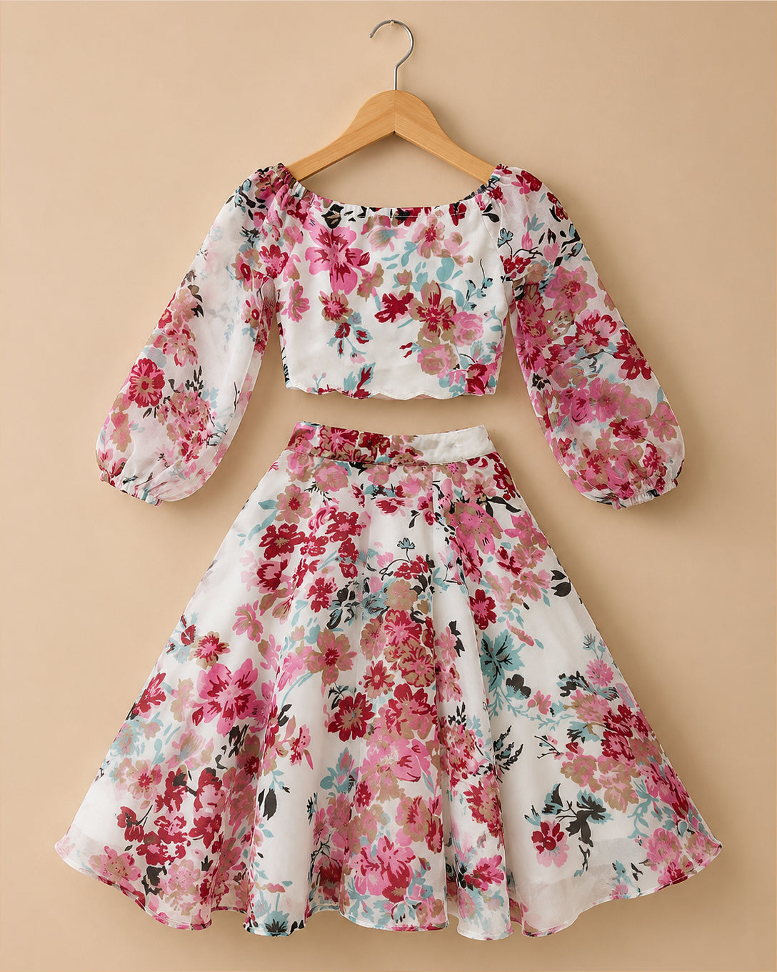 Floral Grace Top and Skirt Set