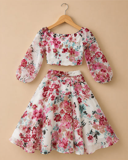 Floral Grace Top and Skirt Set