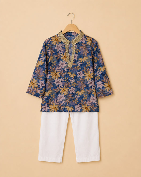 Indigo Bloom Kurta Set