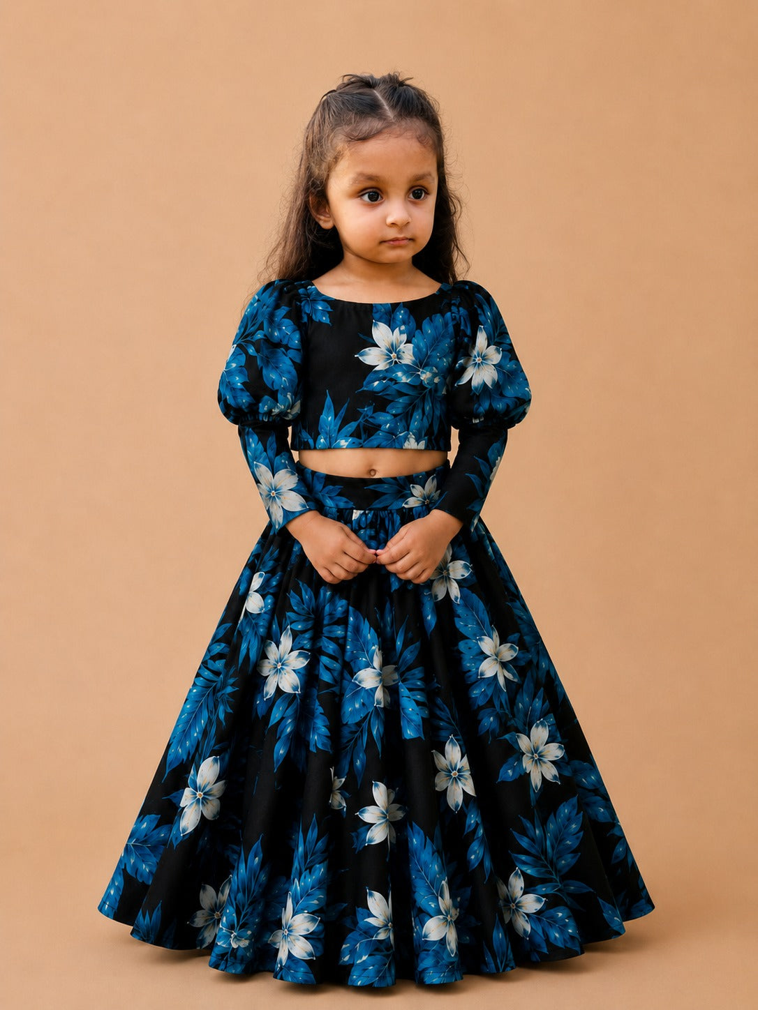 Noir Blossom Top & Skirt Set