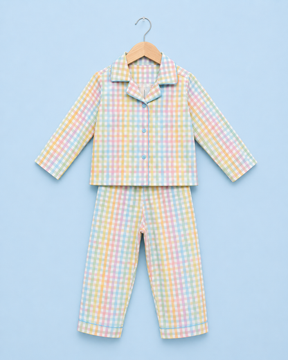 Blue Ghingham Unisex Co-ord Set