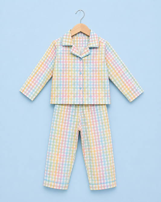 Blue Ghingham Unisex Co-ord Set