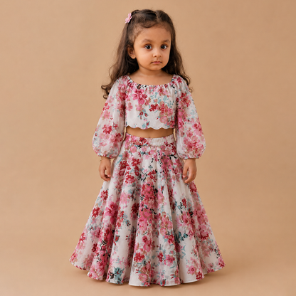 Floral Grace Top and Skirt Set